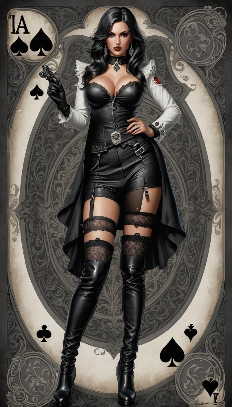 Ace of Spades Pinup Girl on Playing Card