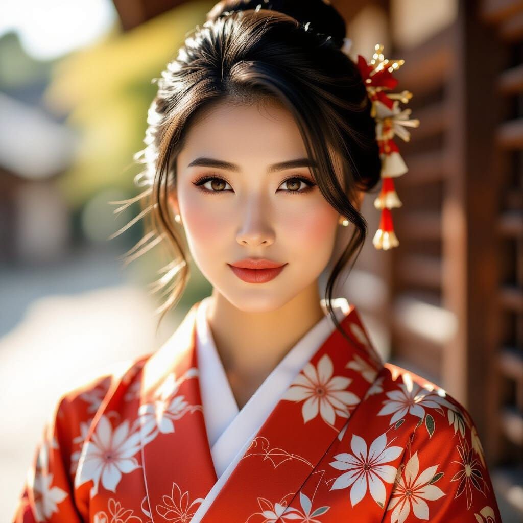 Photorealistic Portrait of Asian Woman Resembling Mai Shiran...