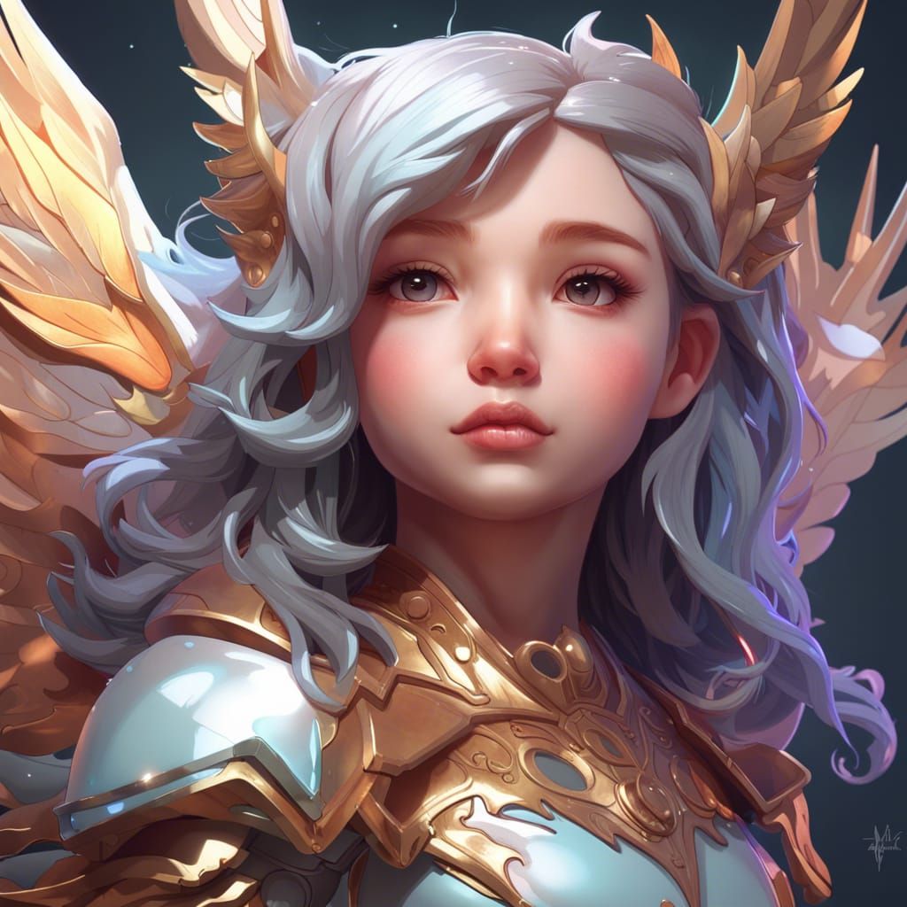 Chibi Valkyrie Pegasus Portrait in Dynamic Lighting
