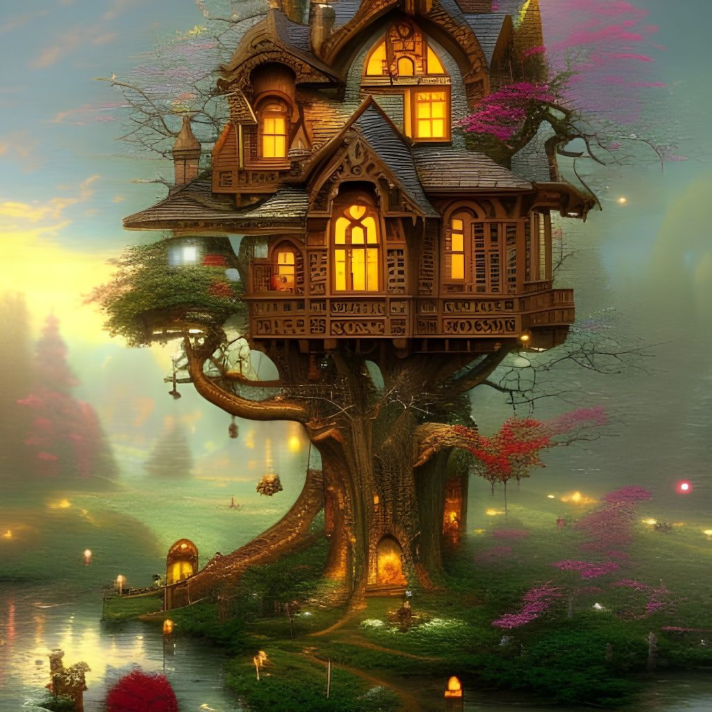 Baroque Treehouse: Intricate Digital Matte Painting