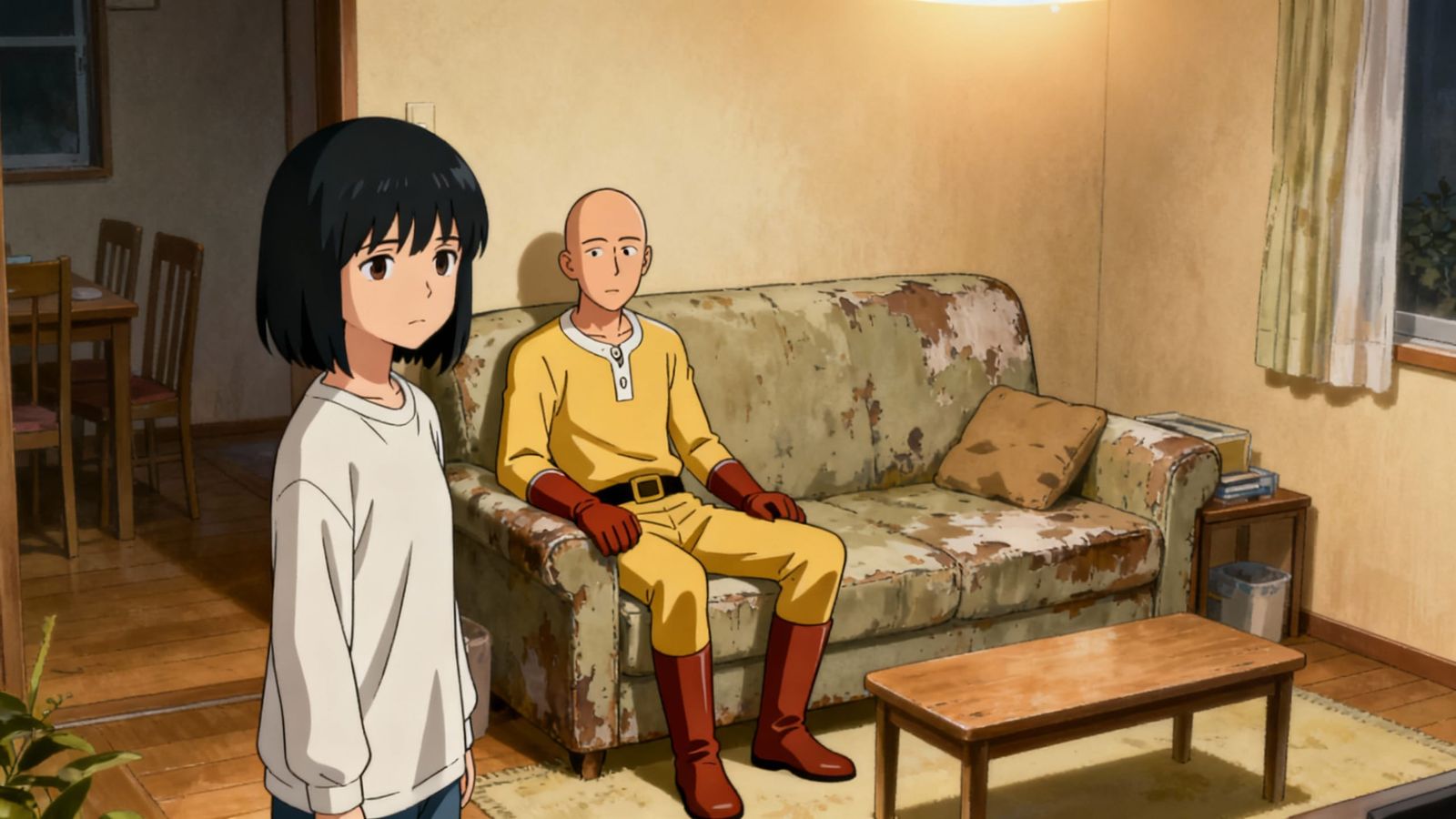 Saitama and Fukubi Together in One Punch Man House