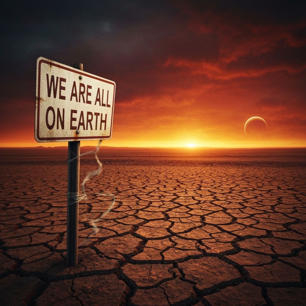 Dystopian Hellscape with Road Sign, Digital Art