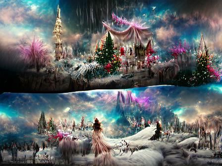 Whimsical Christmas Wonderland: A Digital Fairytale