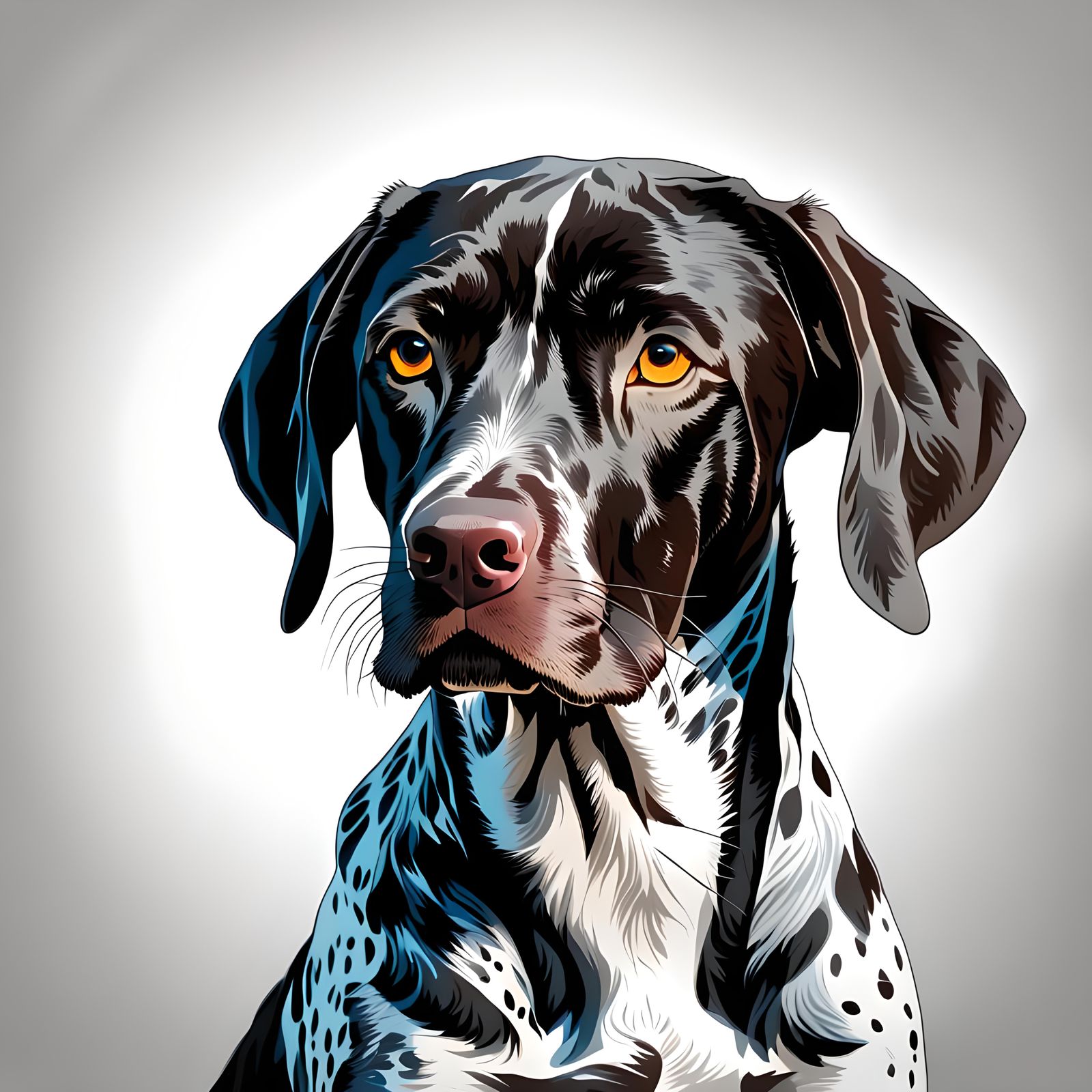 Sad German Pointer in Abstract Art Style