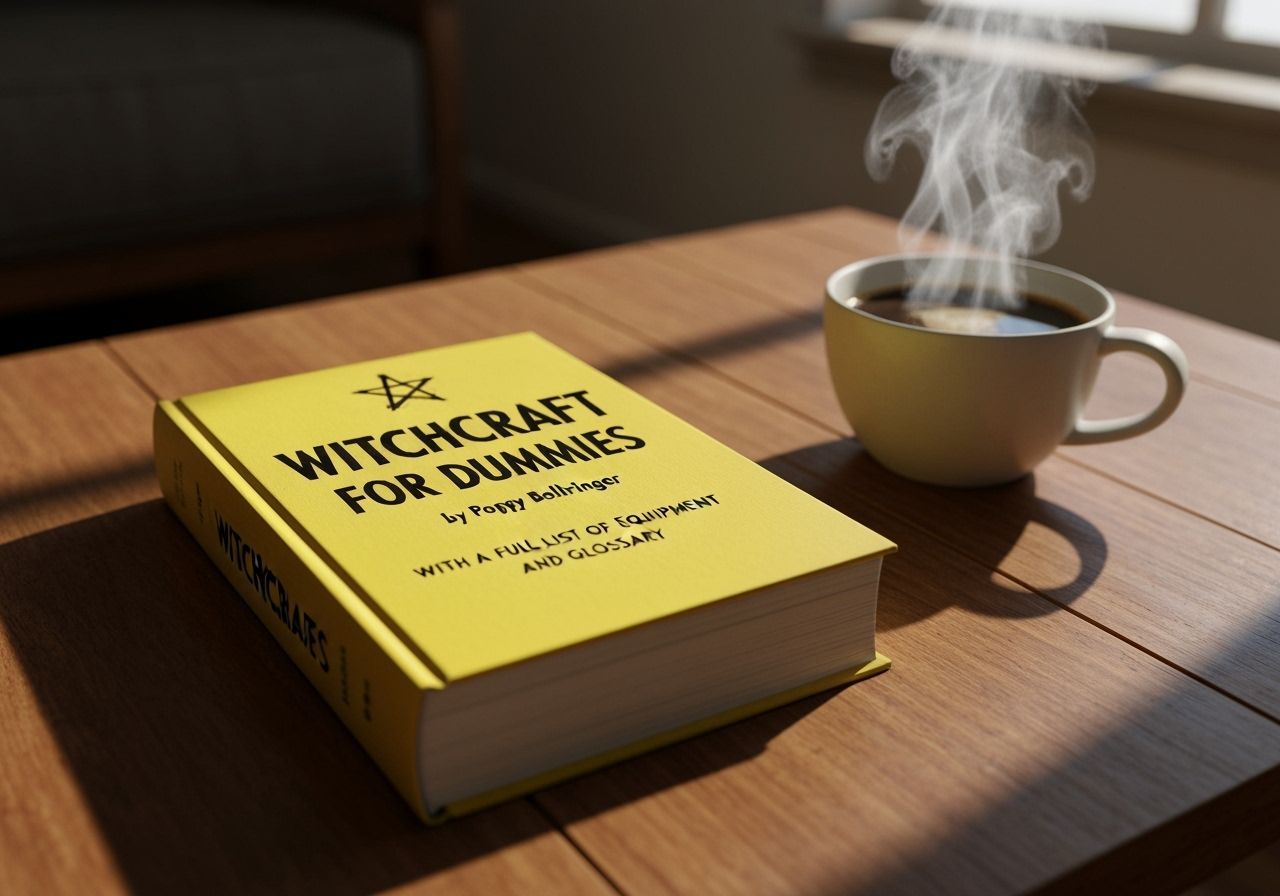 Photorealistic Still Life of "Witchcraft For Dummies" Book