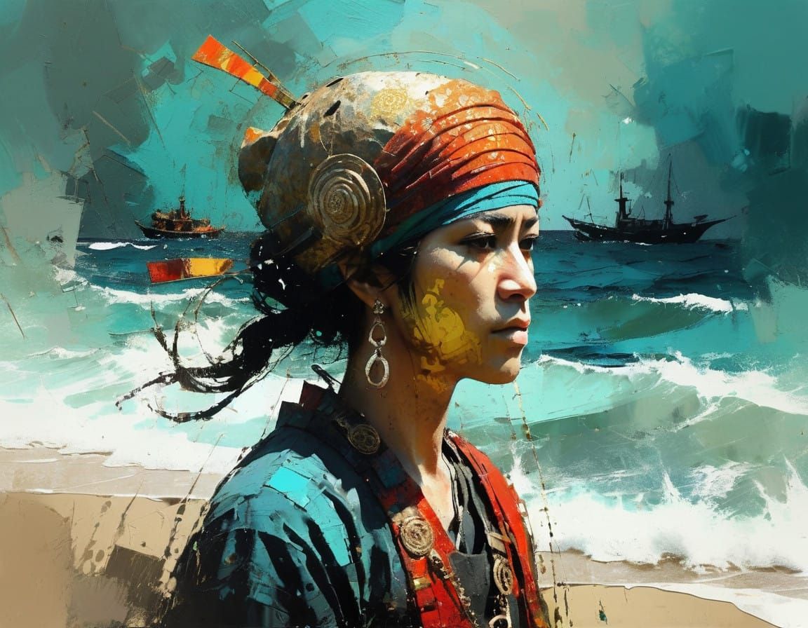 Warrior Diver in Vibrant Oceanic Depths