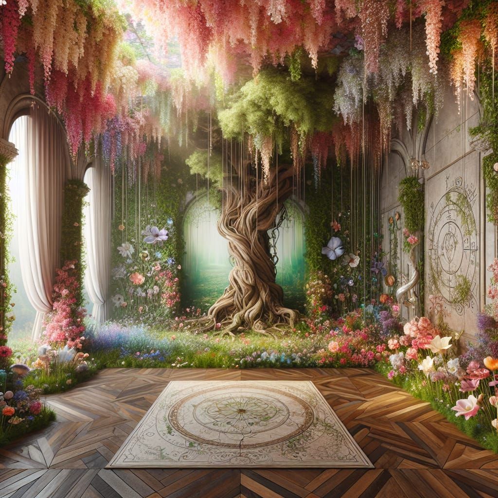 Urban Magical Garden Floral Room, Maternity Backdrop, Photog...