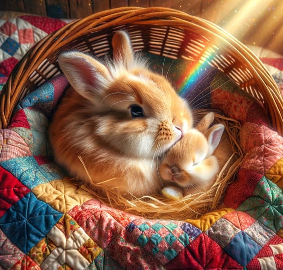 Motherly Love in Whimsical Quilted Paradise