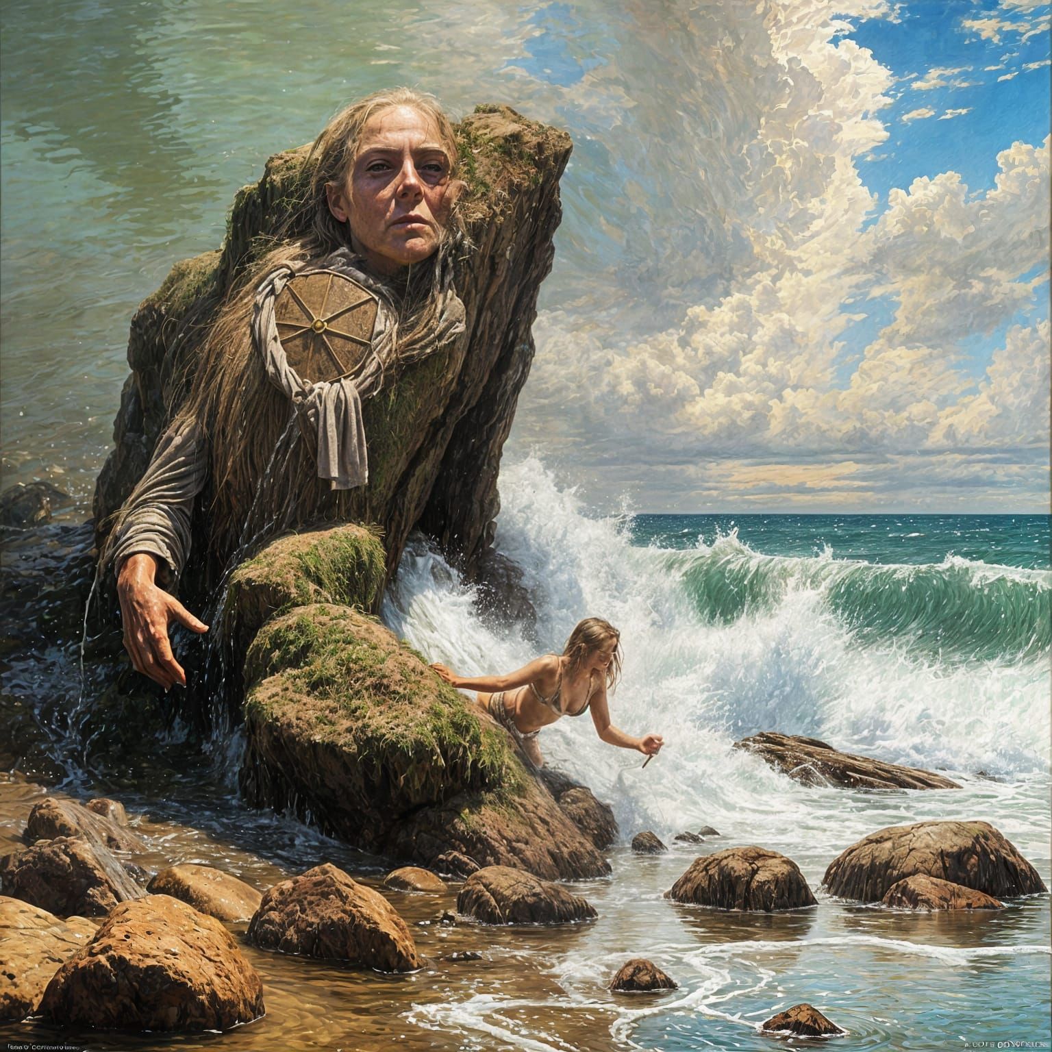 Cleansing Oil Painting by James Gurney Style