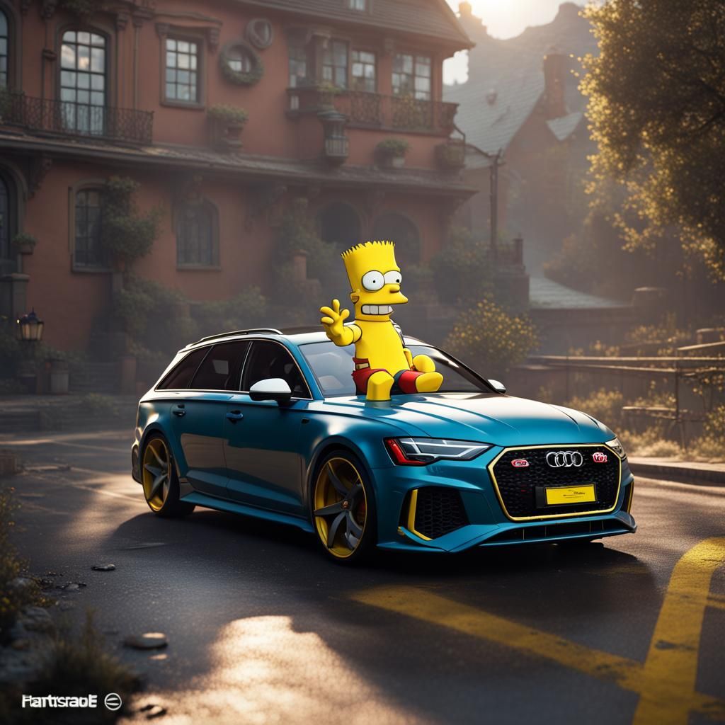 Bart Simpson Driving Audi RS6