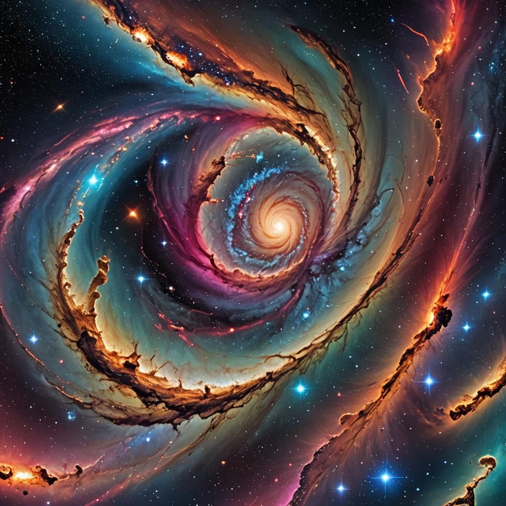 Cosmic Collision: Milky Way and Andromeda Art