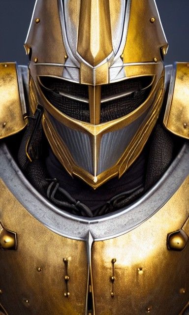 Gothic Knight in Titanium Armor, Maximalist Matte Painting