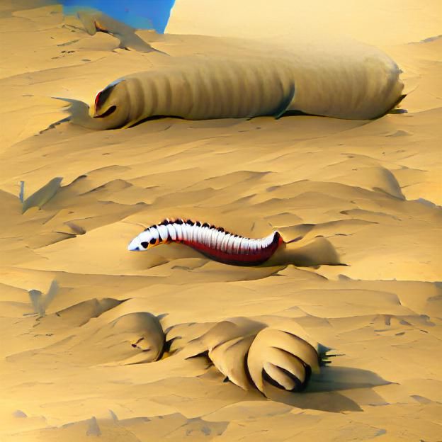 Giant Sandworm Emerges From Desert Dunes