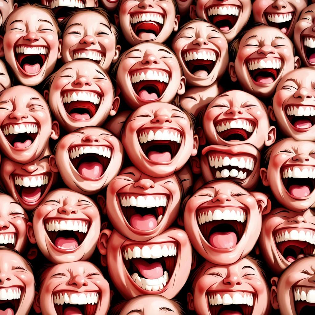 Laughing faces