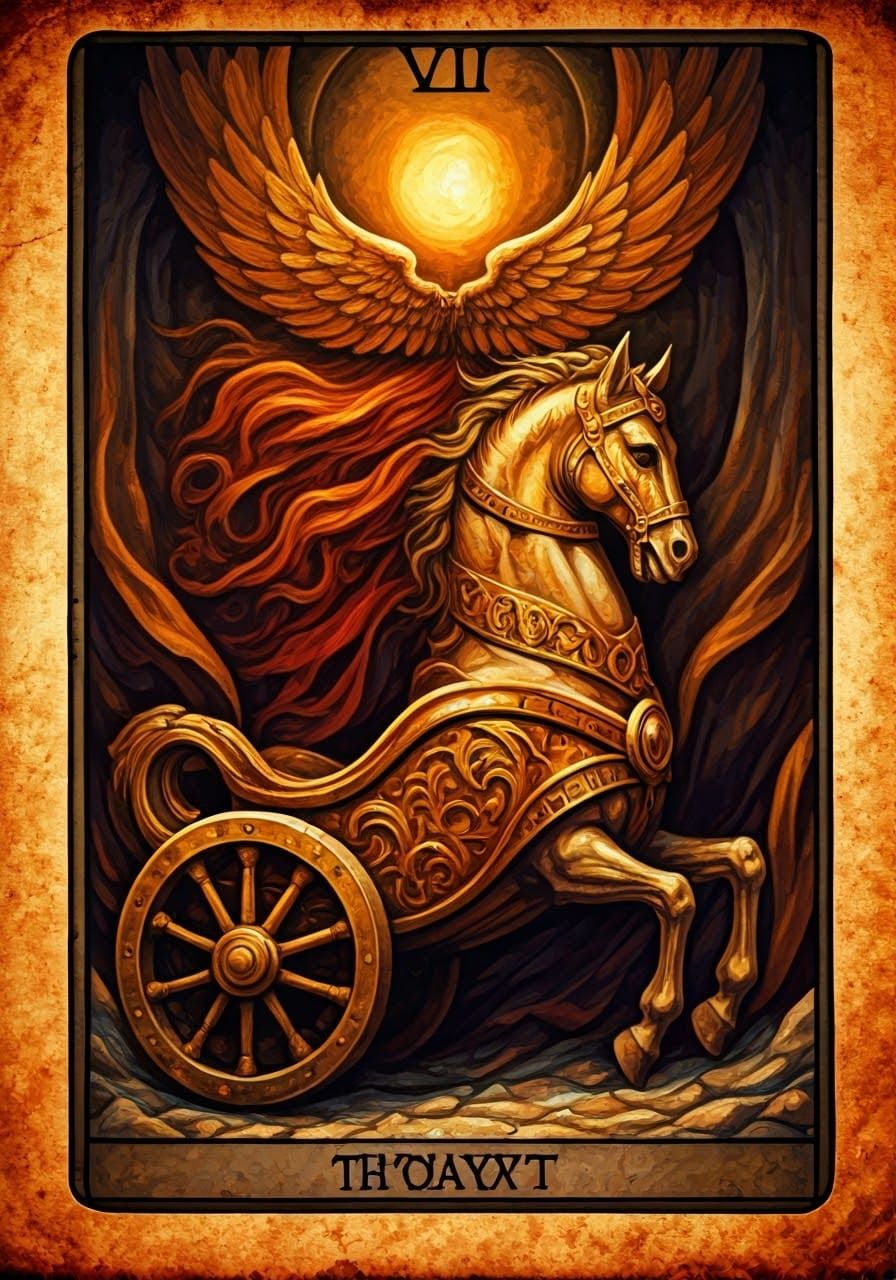 Surreal Dark Fantasy Masterpiece of the Seventh Tarot Card