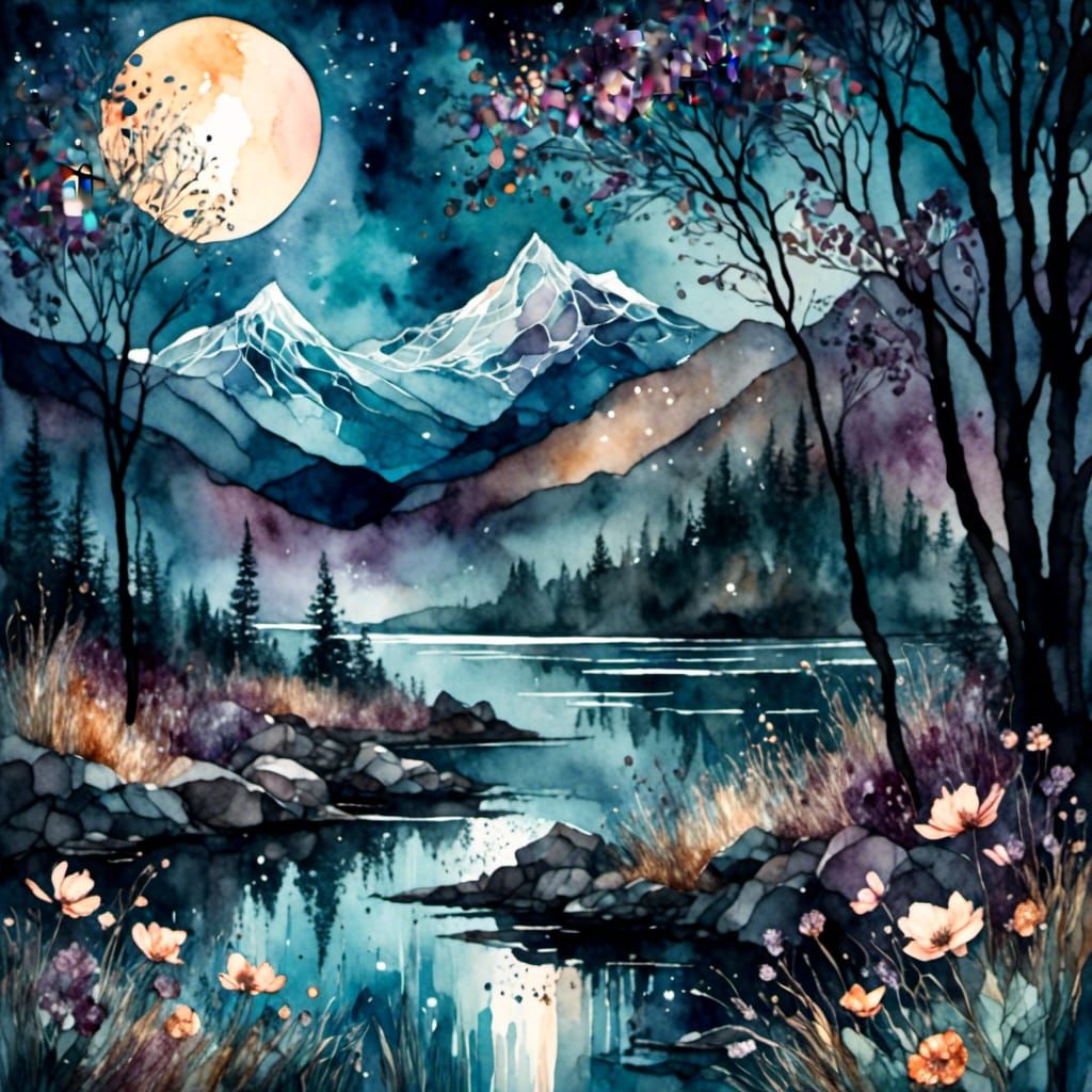 moonlit lake
