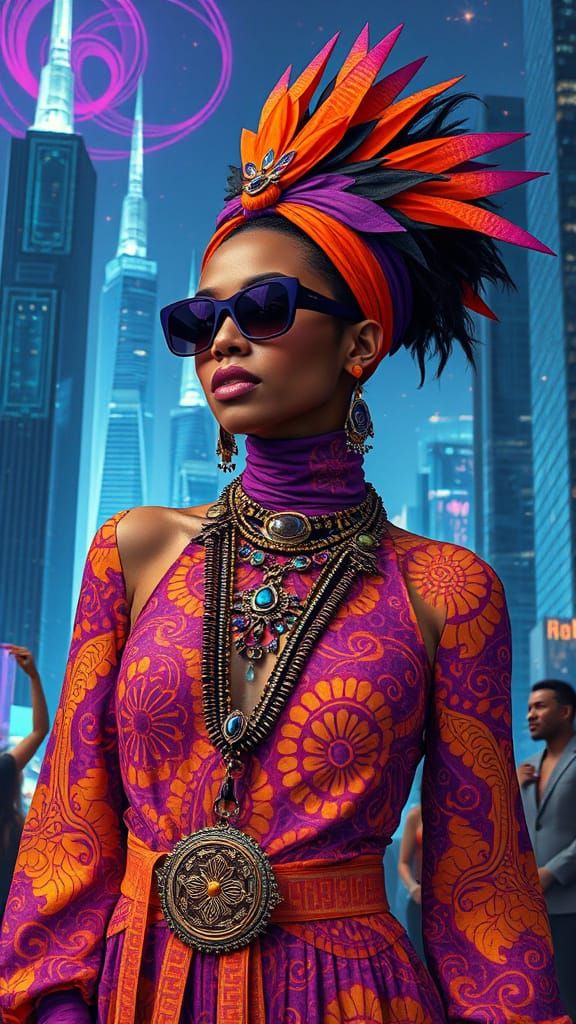 Glamorous Futuristic Tribal Fashion Icon