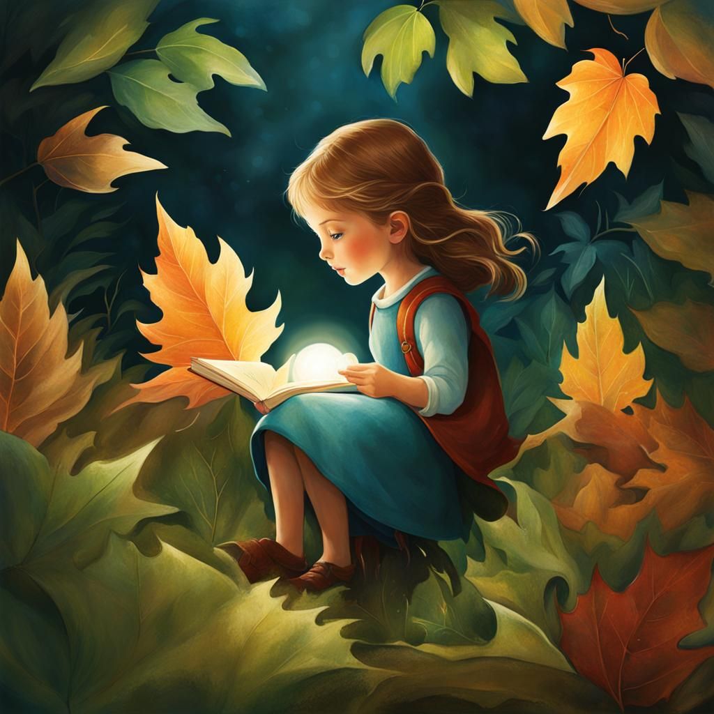 art by Flip Hodas, cover for a children's storybook, delicate, leaves, artistic, elegant, hd