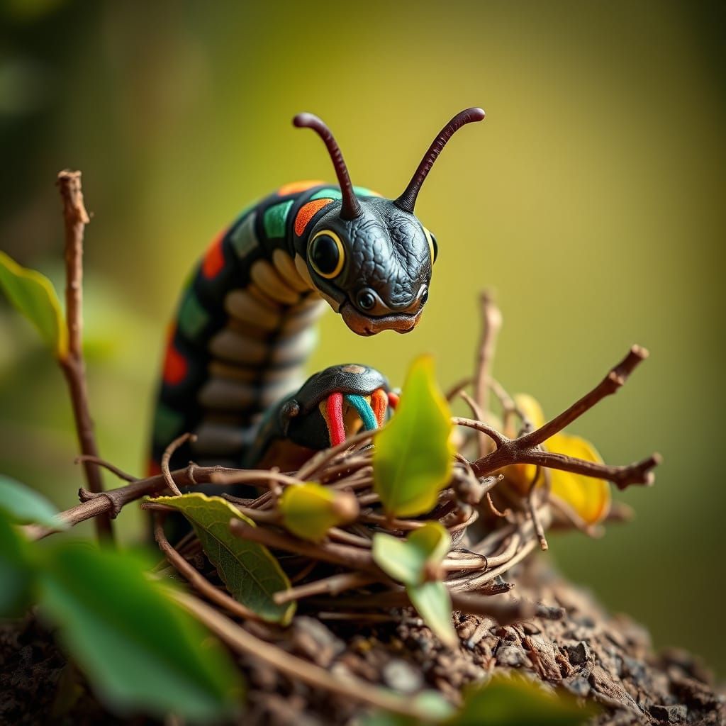 Mopani Worm Constructs Nest in Sports Sneakers