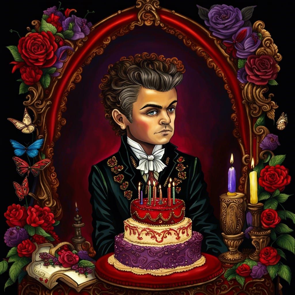 George Michael with a wedding cake