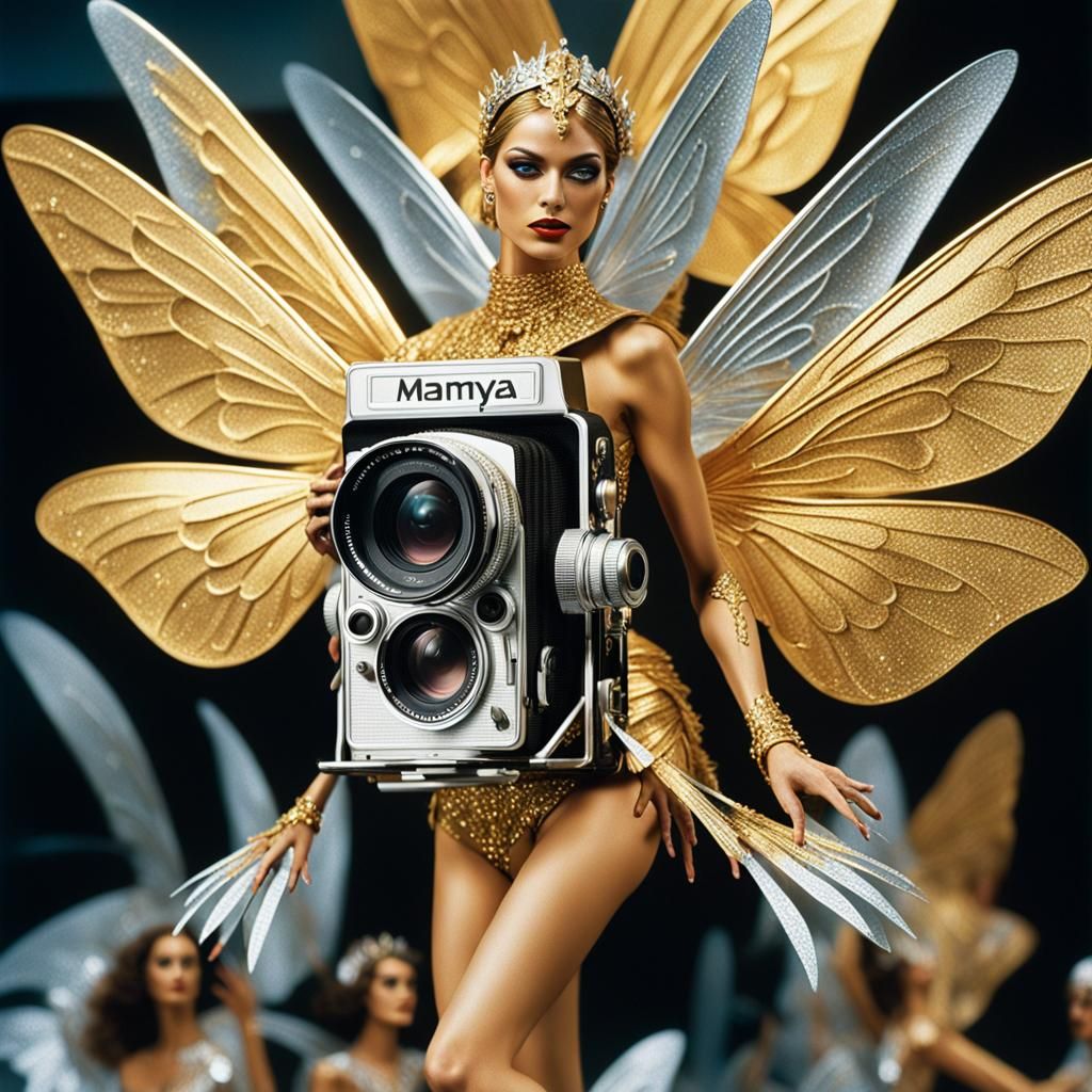 Futuristic Macro Photo of Dancing Fairies, Hyperrealistic