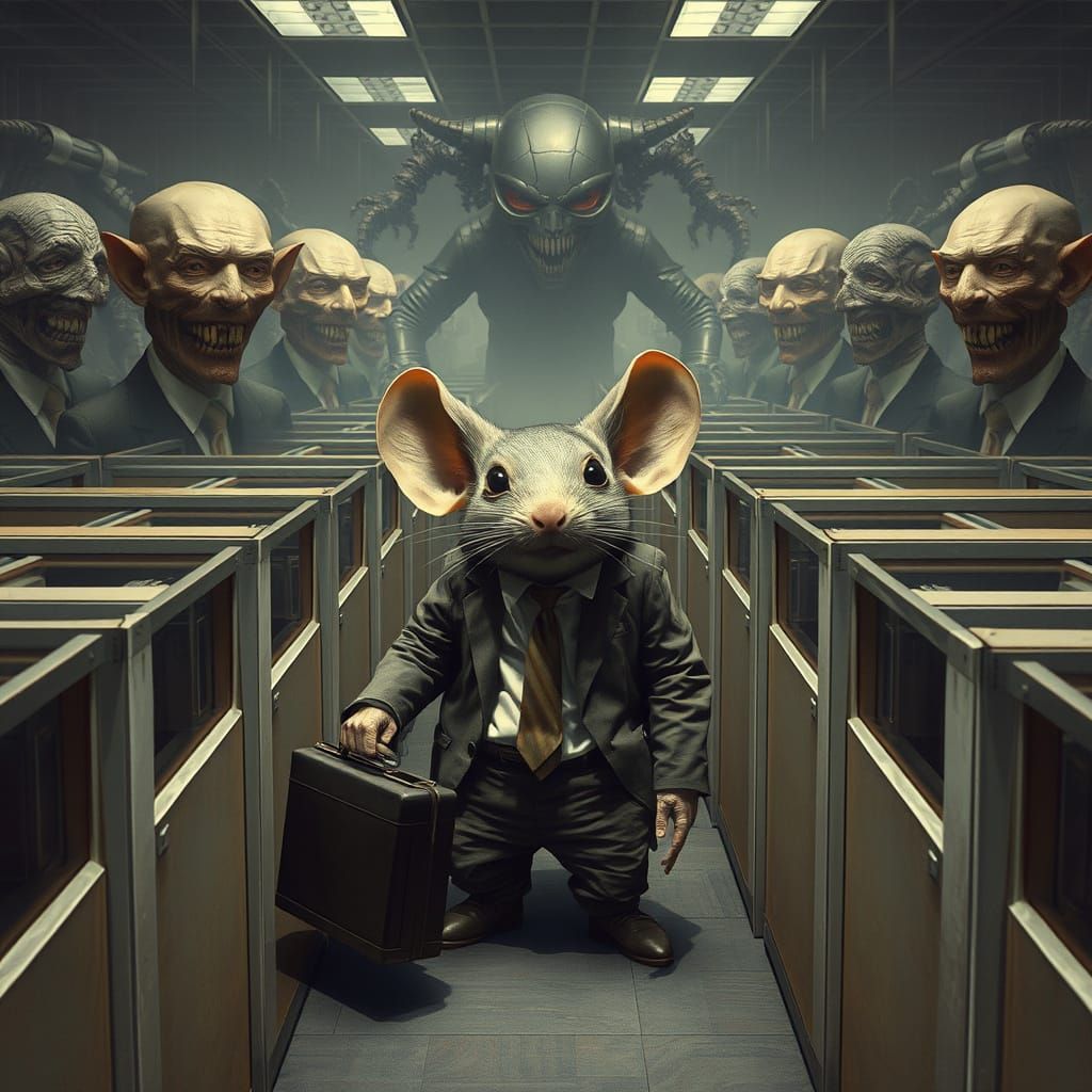 Mouse in a Suit: Dystopian Office Nightmare