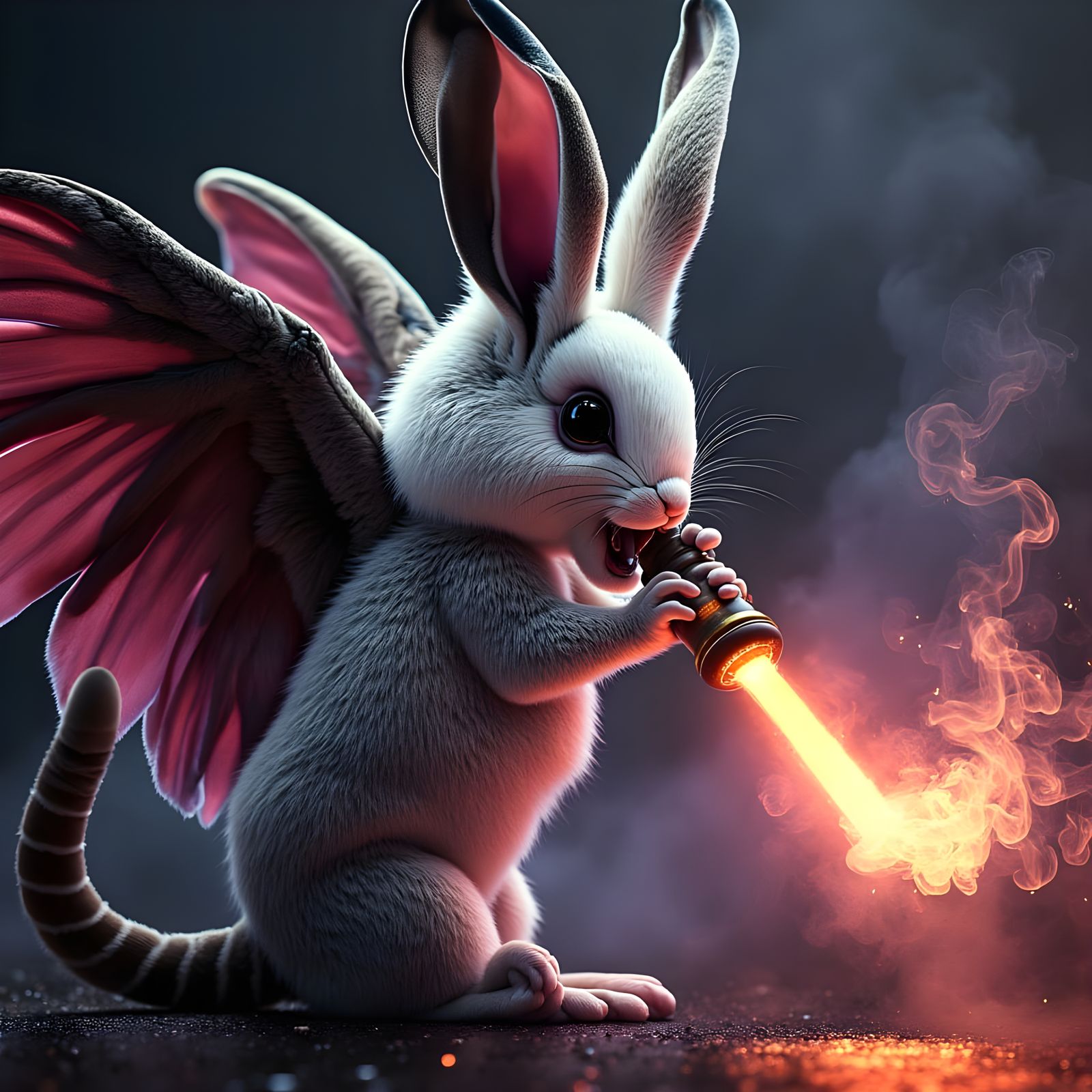 Vintage Cartoon Rabbit in a Fantastical 1930s Setting