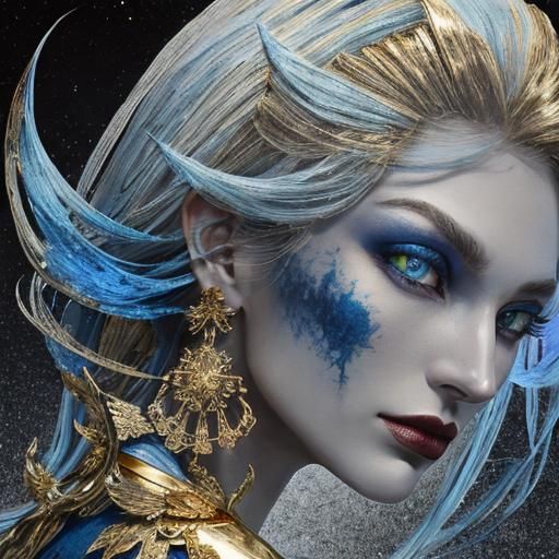 Abstract Color Spectrum: Vermillion, Gold, Azure