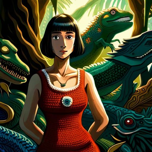Woman in Lizard Dress, Anime Key Visual