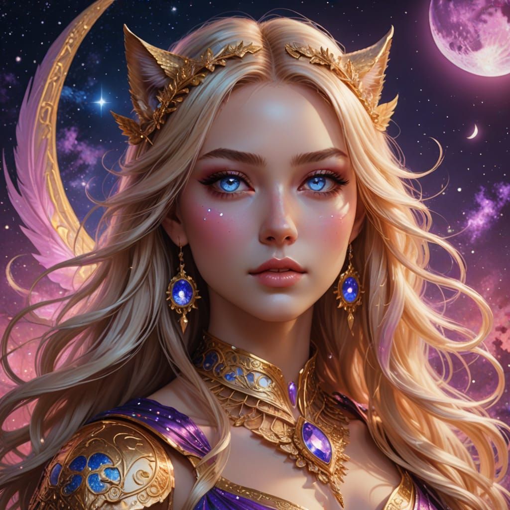 Goddess of the Galaxy in Cyberpunk Realism