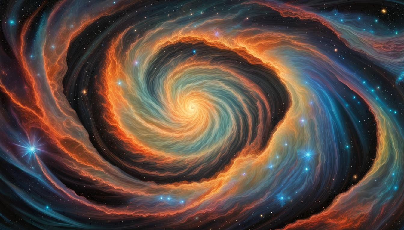 Iridescent Plasma Maelstrom of Newborn Stars as Impasto Pain...