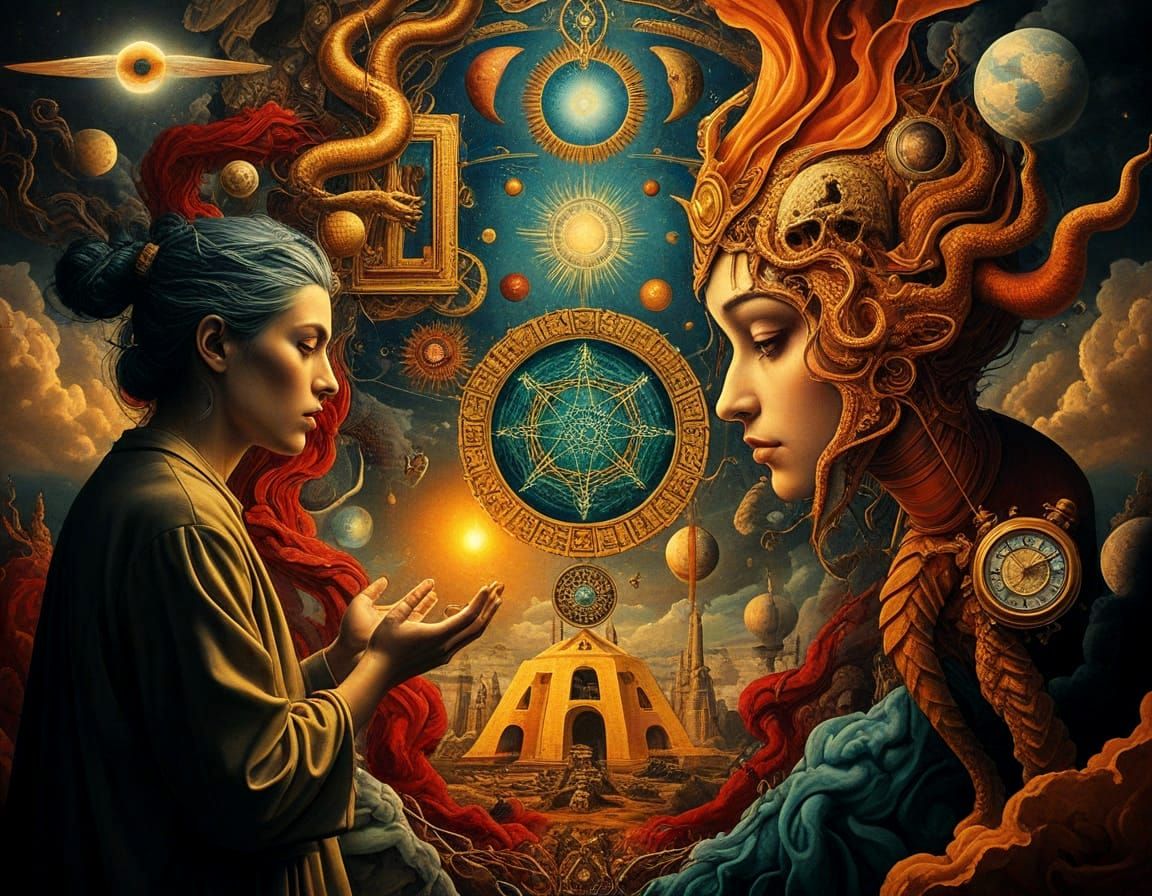 Surrealist Depiction of Hermetic Duality