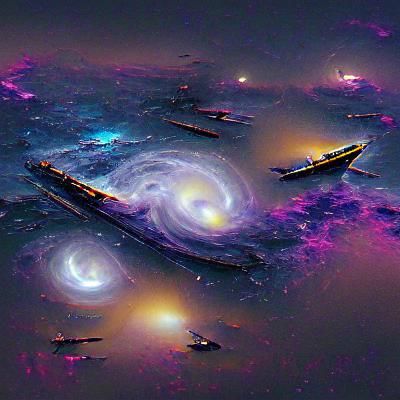 Vibrant Swirling Galaxy: AI Generated Image
