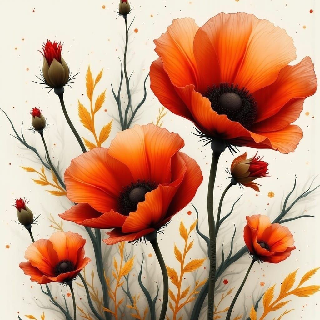 Architectural Poppies Field