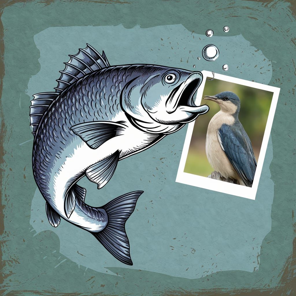 Monty Python-Inspired Surrealist Scene: A Gilliam-style Fish...