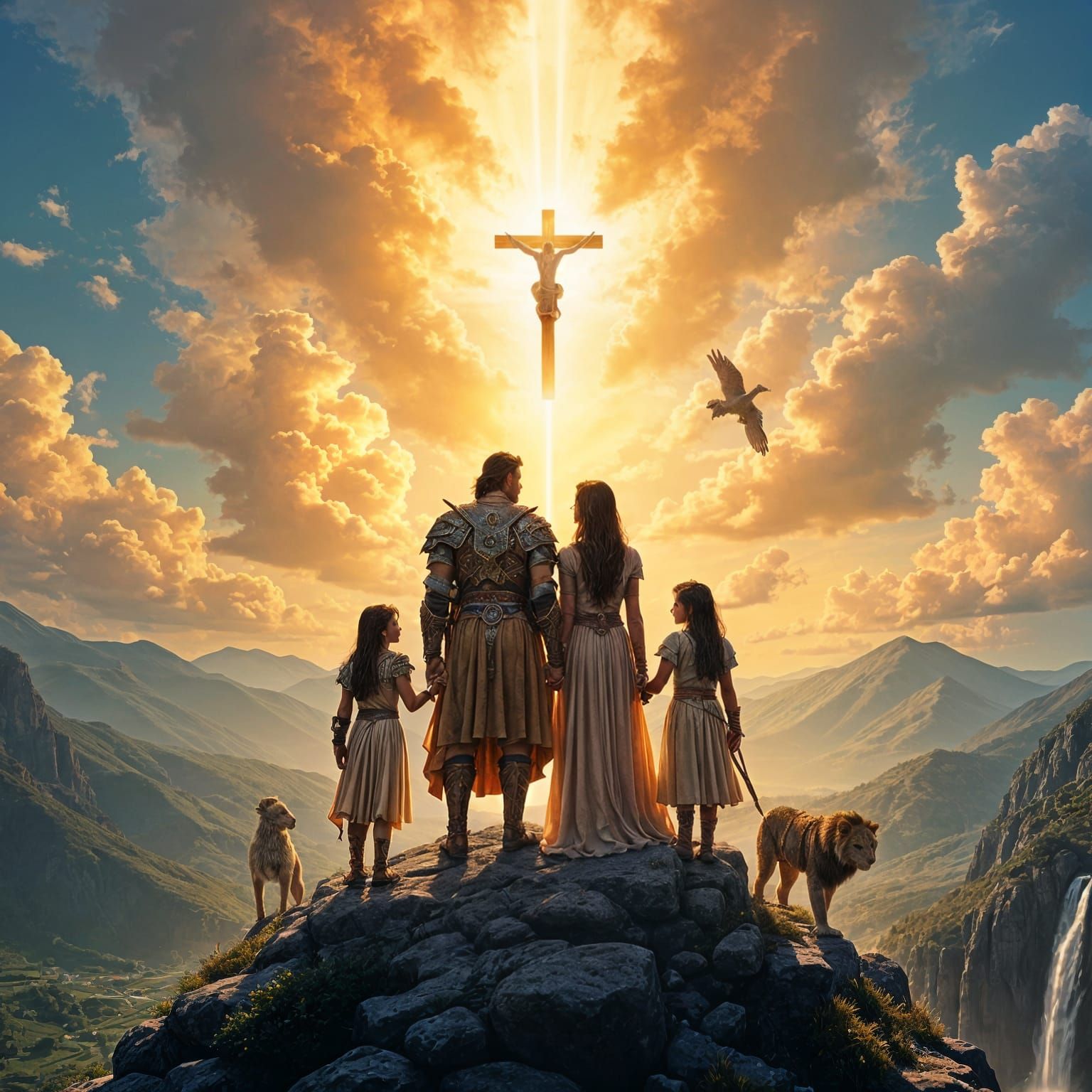 Empowered Warrior Family on Mountain Peak