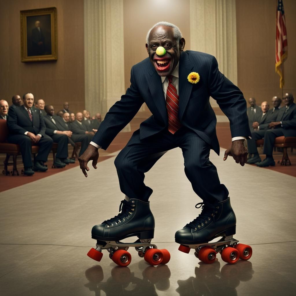 Zombie Monkey Clown Clarence Thomas on Roller Skates
