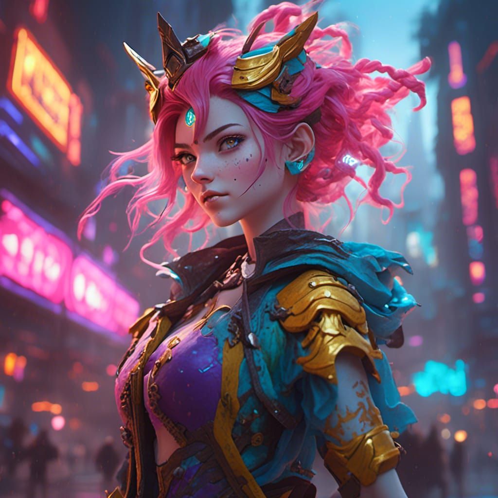 Jinx Character in League of Legends Style