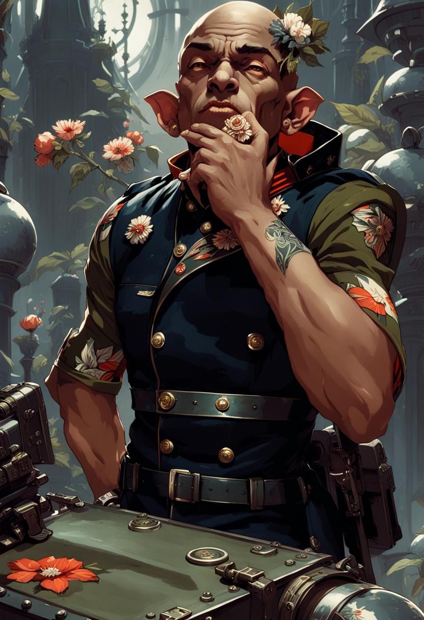 Goblin Quartermaster in Floral Military Uniform