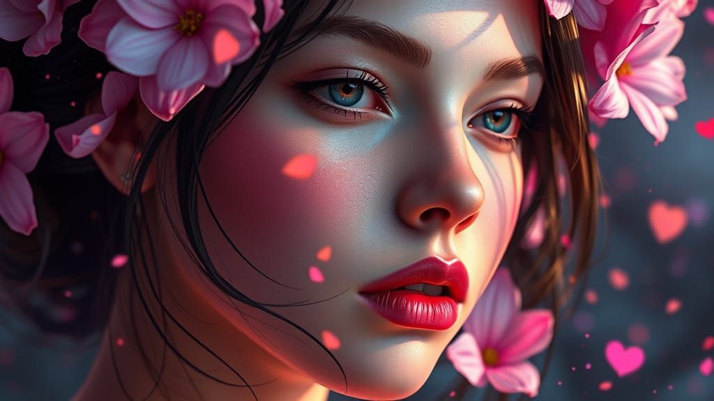 Innocence in Bloom: Hyperdetailed Portrait