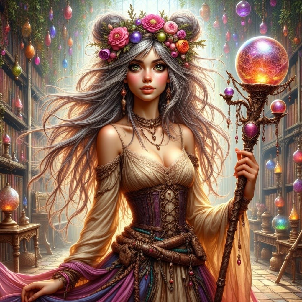 Surreal Goddess in Biopunk Fantasy Landscape