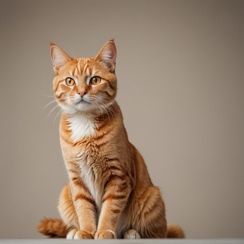 Hyper-Realistic Portrait of an Orange Cat