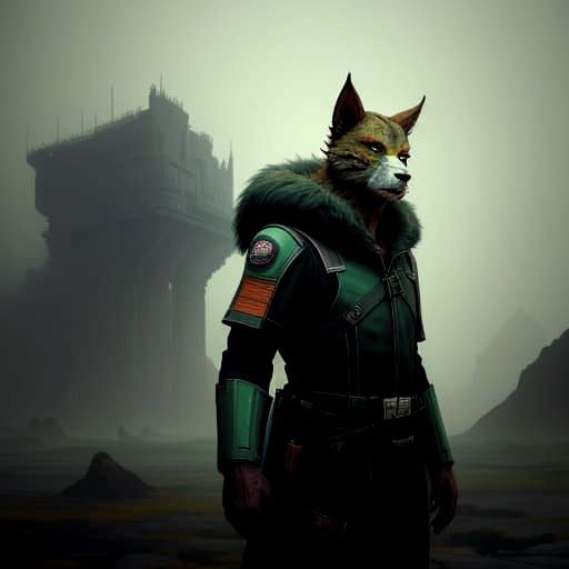 Lepi Smuggler Captain in Spaceport Neon Noir Style