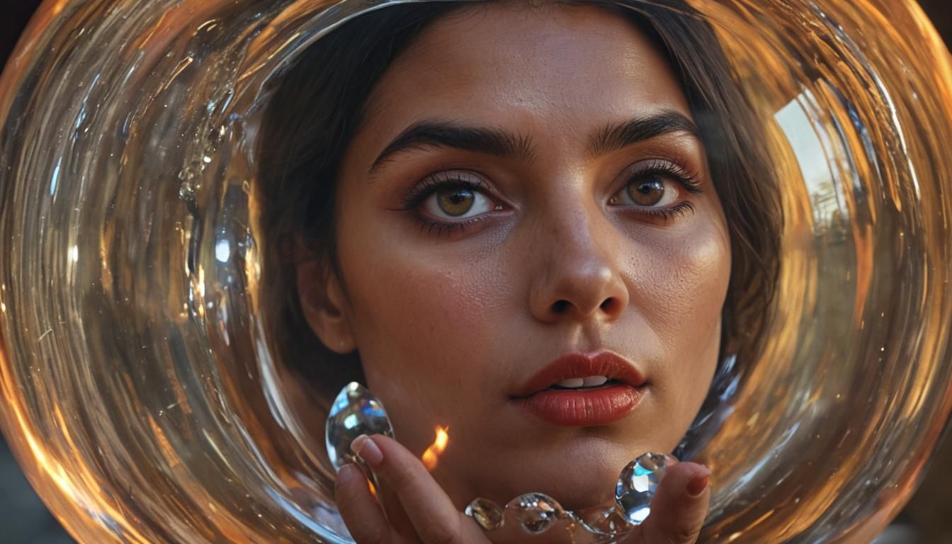 Hechicera Conjuring Demonic World in Surreal Portrait