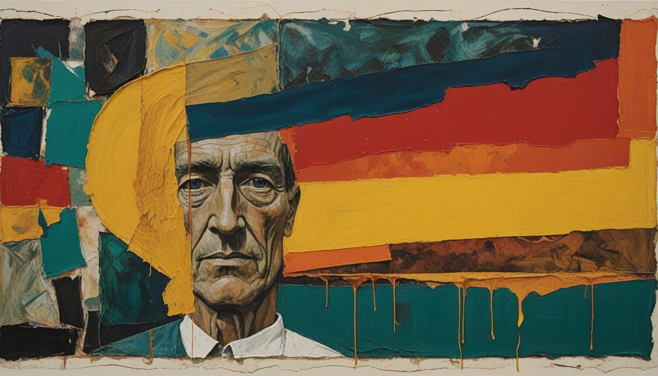 Mixed Media Masterpiece of Faces and Forms in Chiaroscuro