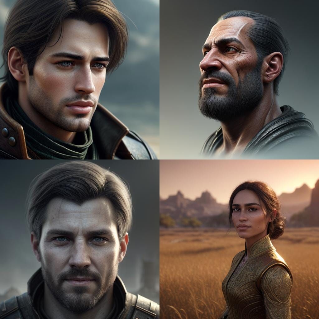 Portrait of a Handsome Man with Athletic Build