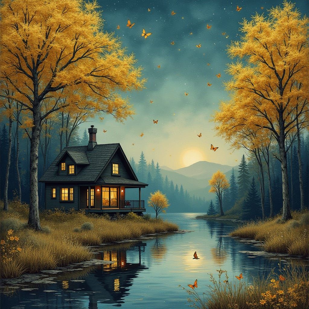 Paradise Lake House: Intricate Maximalist Masterpiece