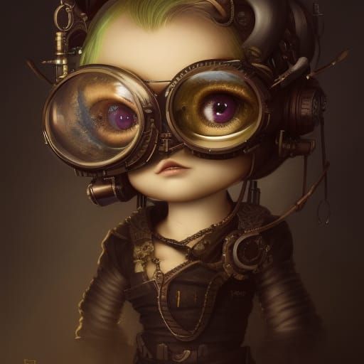 Chibi Steampunk Haggis Portrait in Detailed Digital Art