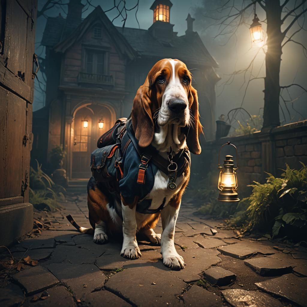 Basset Hound's Haunted Mansion Adventure: Matte Painting