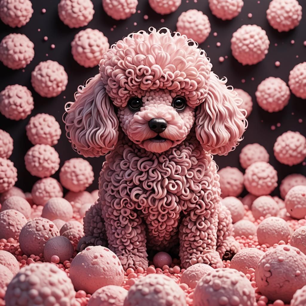 soft pink squishmallow cartoon kawaii poodle